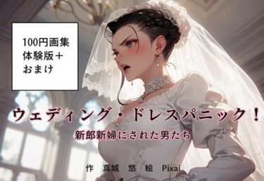 100円画集「ウェディング・ドレスパニック！新郎新婦にされた男たち、体験版＋おまけ」ーどこで見れる！？