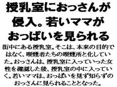 授乳室におっさんが侵入。若いママがおっぱいを見られるd_587635ーどこで読める！？